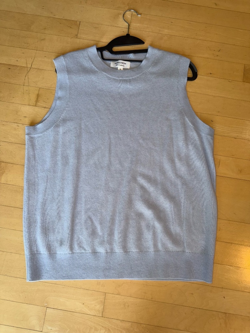 Nordstrom Cashmere light blue sleeveless shell/sweater, XL GP1538 - Picture 2 of 3